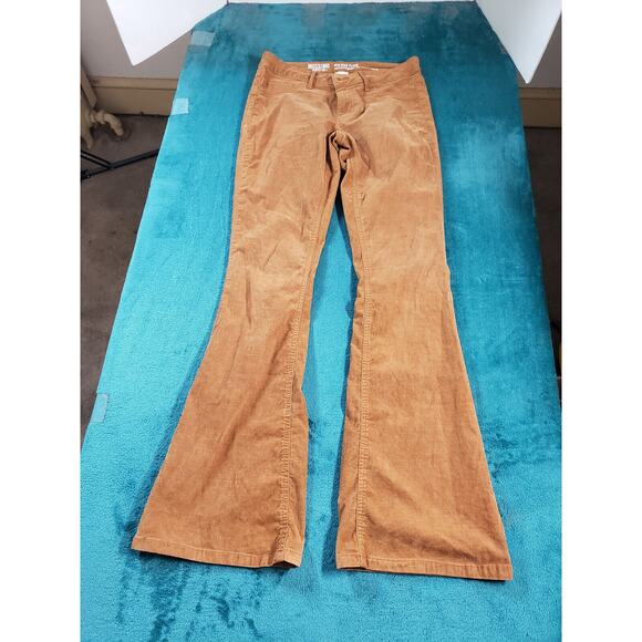 Mossimo Jeans Sz 4 Womens Brown Stretch Pants Ladies Mid Rise Corduroy Flared - Picture 2 of 11